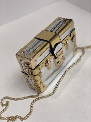 Luxury Brand Women Metal Lock Messenger Bag Clutch Box Shape Patchwork Handbag | eBay US
