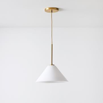 Sculptural Glass Cone Pendant - Milk | West Elm (US)