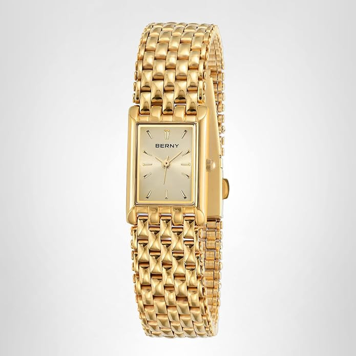 BERNY Gold Watches for Women Updated Ladies Quartz Wrist Watches Stainless Steel Band Womens Smal... | Amazon (US)