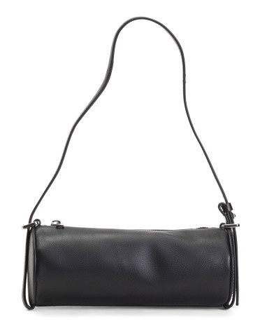 Leather Quinn Barrel Shoulder Bag | TJ Maxx