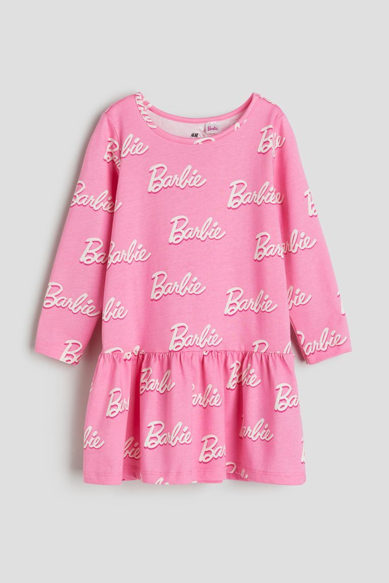 Patterned Cotton Dress - Pink/Barbie - Kids | H&M US | H&M (US + CA)
