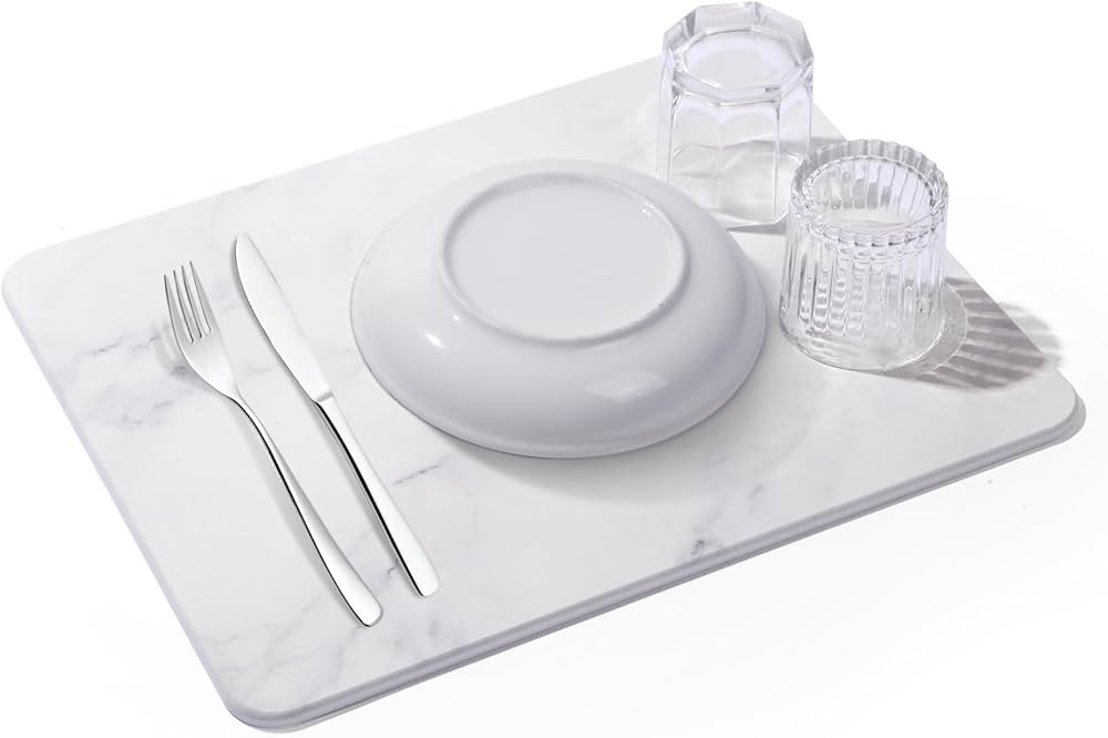 HCFQ Stone Dish Drying Mat,Quick Drying Diatomaceous Earth for Tableware Mat,Ultra Absorbent Fast... | Amazon (US)