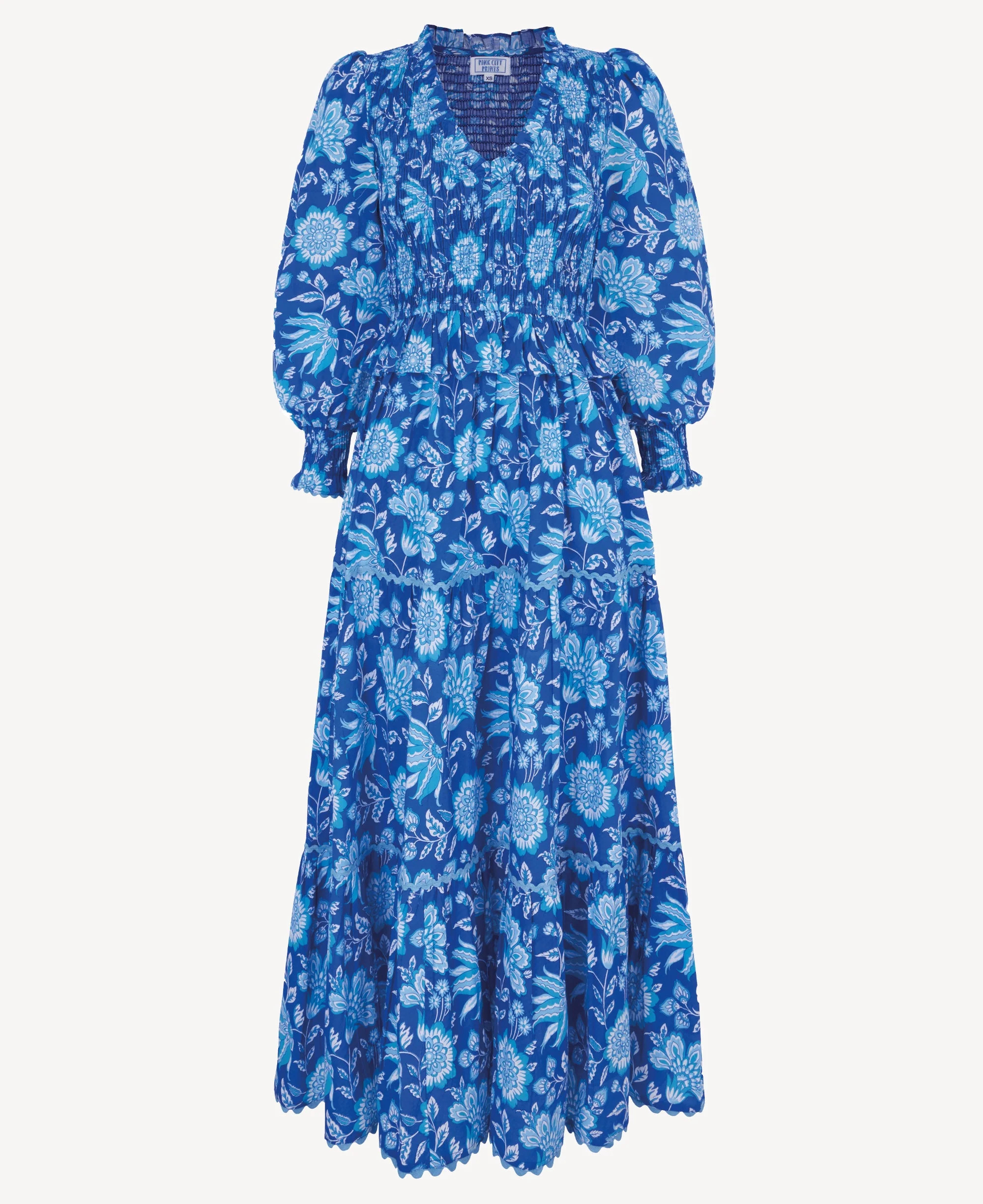 Blue Screen Print Mia Dress | Pink City Prints UK