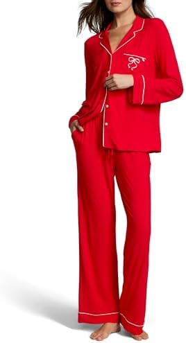 Victoria's Secret Modal Pajama Set, Long Sleeve Shirt and Pants, Pajamas for Women, Lipstick Bow,... | Amazon (US)