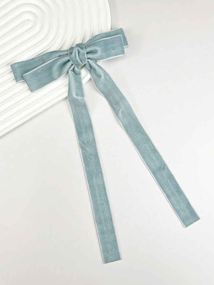 1pc Ladies' Simple & Fashionable Blue Velvet Bow Hair Clip Suitable For Daily Wear | SHEIN