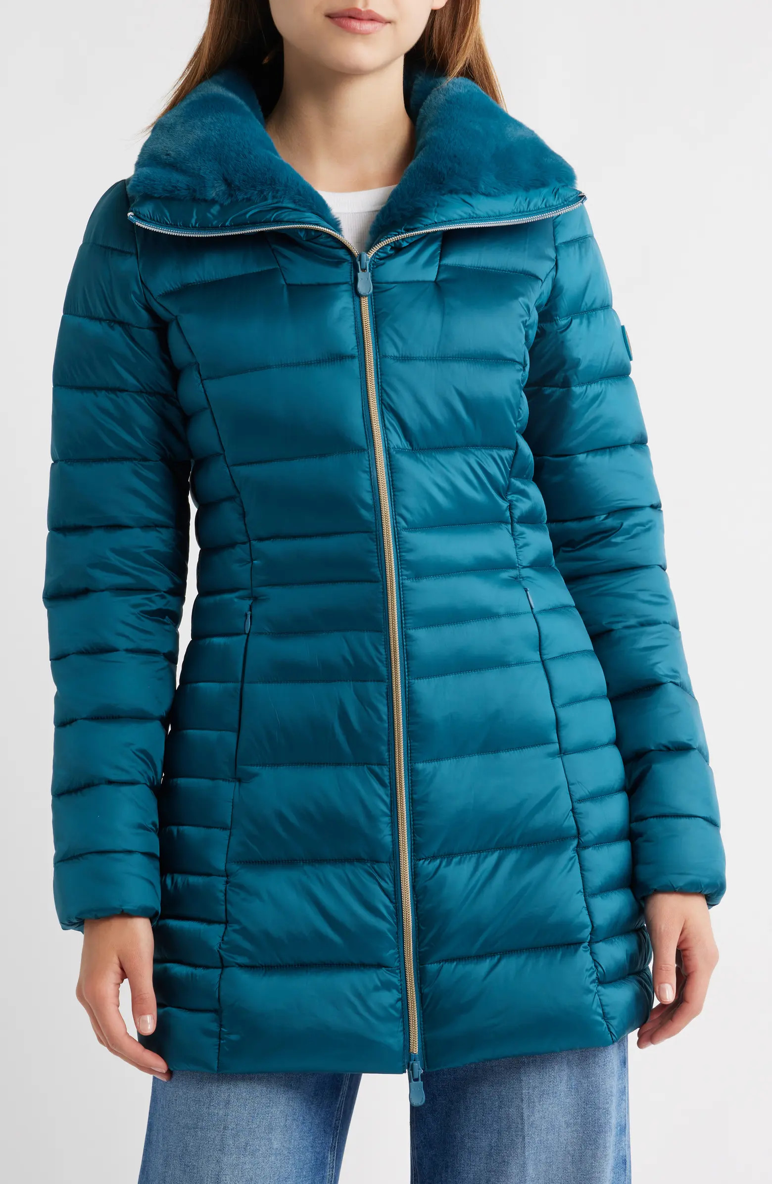 Caroline Water Repellent Satin Puffer Jacket | Nordstrom