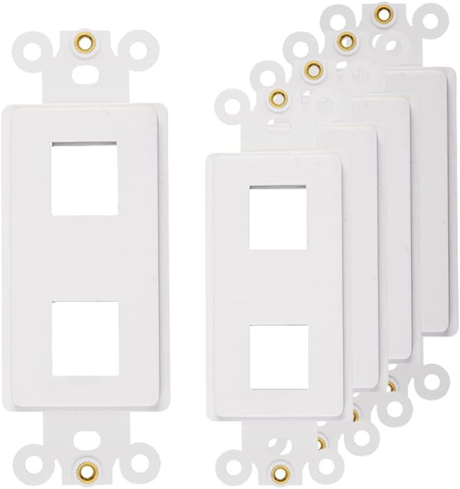2-Port Decorator Insert with Nut, Wall Plate Adapter, White (2 Port 5 Pack) | Amazon (US)