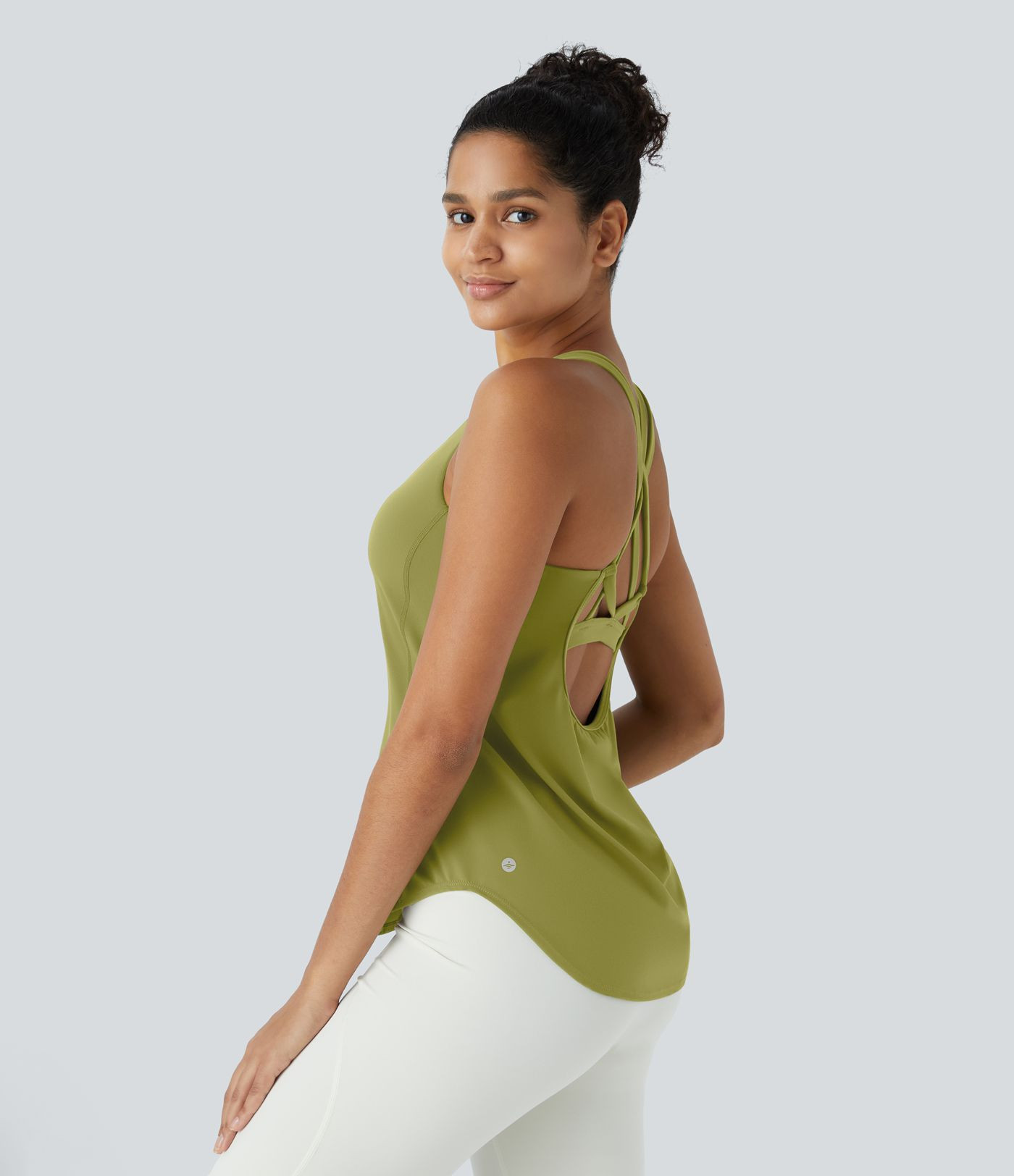 Women’s Halara UltraSculpt™ Round Neck Curved Hem Workout Tank Top - Halara | HALARA