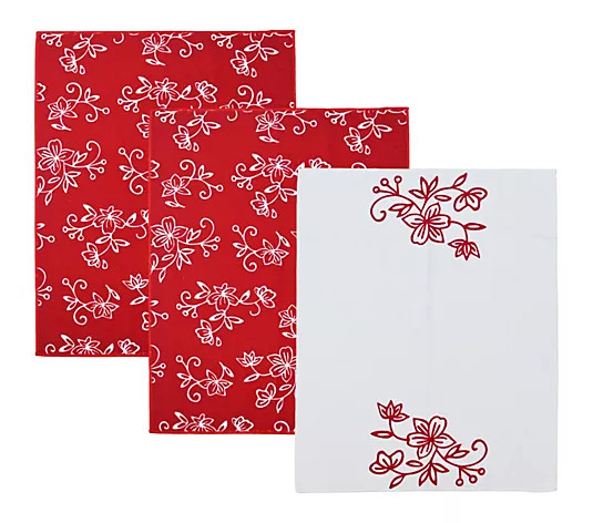 Temp-tations Seasonal Set of 3 XL Printed Kitchen Towels | QVC