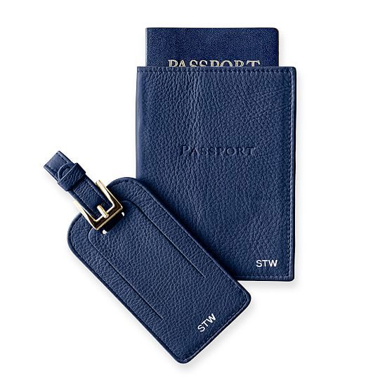 Leather Luggage Tag & Passport Case Set | Mark and Graham