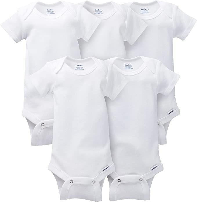 Gerber Baby 5-Pack Solid Onesies Bodysuits | Amazon (US)