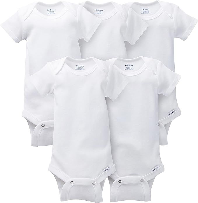 Gerber Baby 5-Pack Solid Onesies Bodysuits | Amazon (US)