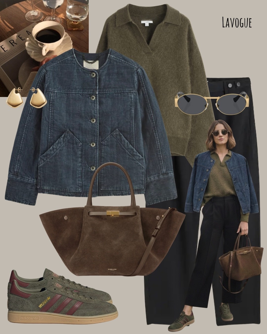 A classic denim jacket layered over an olive brushed mohair polo sweater adds cozy texture with a relaxed feel. Black jeans keep the look clean and grounded, while adidas sneakers bring an easy, everyday finish. Styled with a Demellier bag for a textured contrast.

Shop Below 👇🏼 


#LTKSeasonal #LTKootd #LTKWorkwear