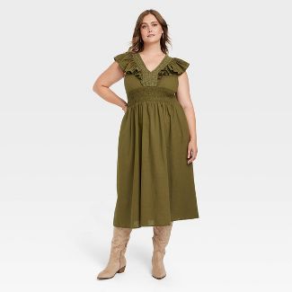 Women's Flutter Sleeveless Embroidered Dress - Universal Thread™ | Target