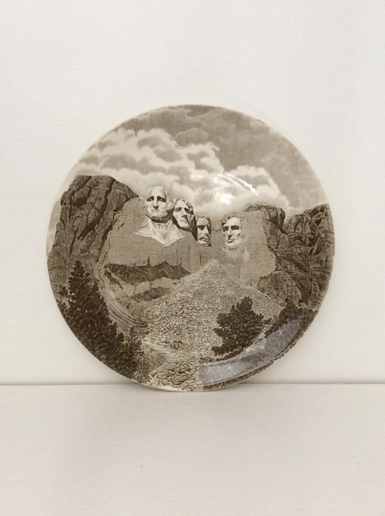 Johnson Brothers Mt. Rushmore National Memorial Souvenir Plate Made in England for the Burgess Co... | Etsy (Global)