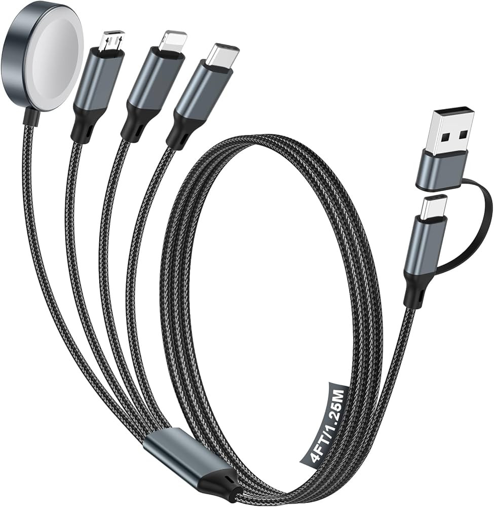 Travel Essentials,Multi Charging Cable for Apple Watch Charger/iPhone Charger,Type C Cable Cord f... | Amazon (US)