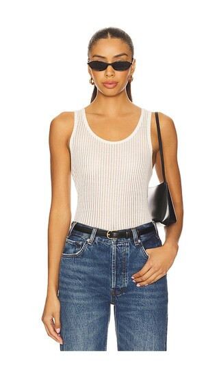 ANINE BING Eugene Tank in White. - size L | Revolve Clothing (Global)