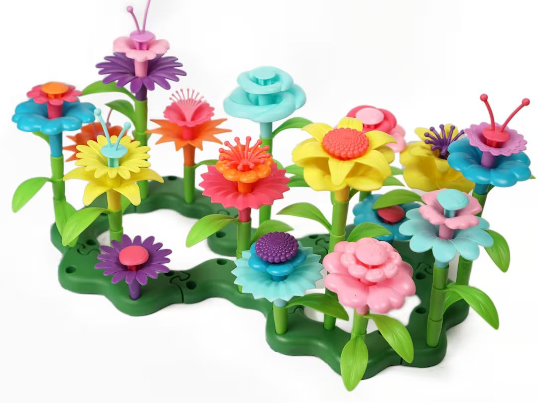 Flower Garden Building Toys 47pcs, 2-3 Year Old Toddler Girl Toys, Stem Toys For 3 Year Old, 4 Ye... | Etsy (US)