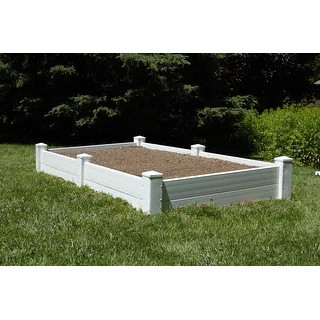 DuraTrel 4' x 8' White Vinyl Raised Garden Bed - Overstock - 34661453 | Bed Bath & Beyond