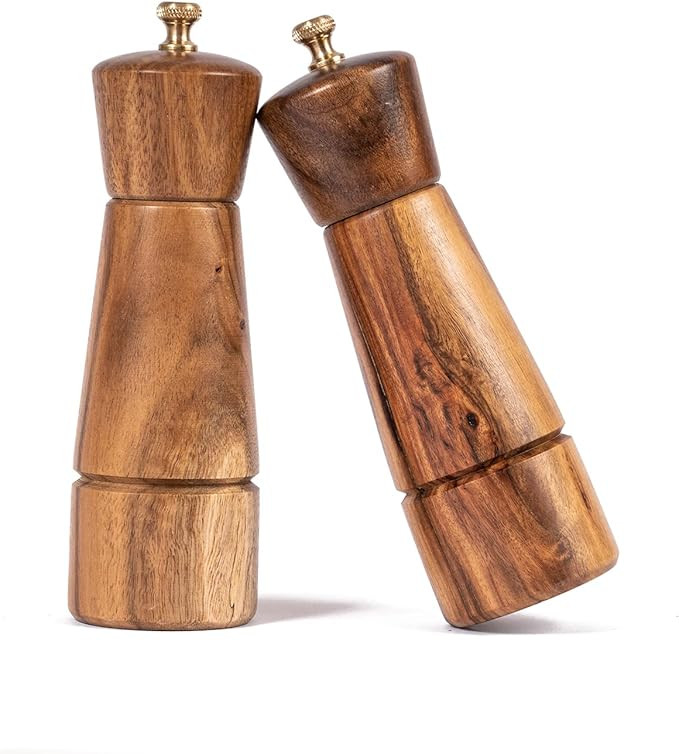 Salt and Pepper Mill Set, Adjustable Ceramic Grinder Salt Mill, Stainless Steel Grinder Pepper Mi... | Amazon (US)