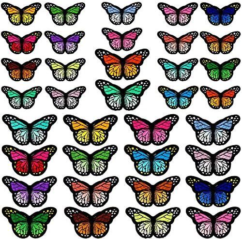 20pcs Butterfly Iron on Patches, 2 Size Embroidered Sew Applique Repair Patch | Amazon (US)