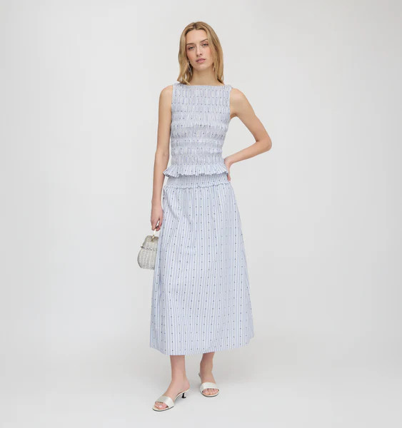 The Delphine Nap Skirt - Blue Swiss Dot | Hill House Home US