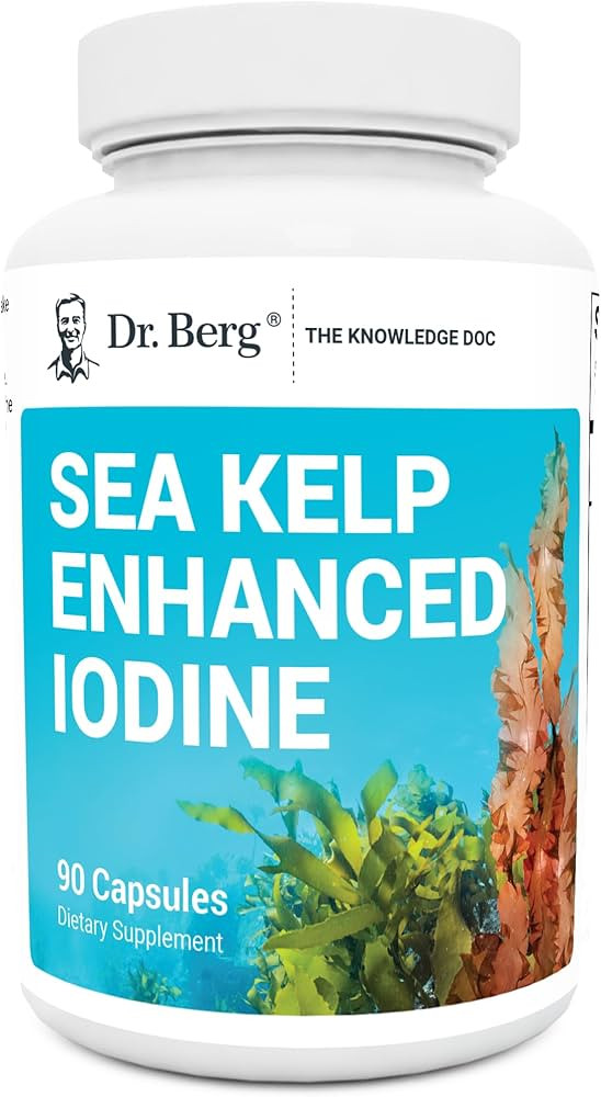 Dr. Berg Sea Kelp Enhanced Iodine - 200 mcg of Premium Iodine - Seaweed Blend Includes Klamath Bl... | Amazon (US)