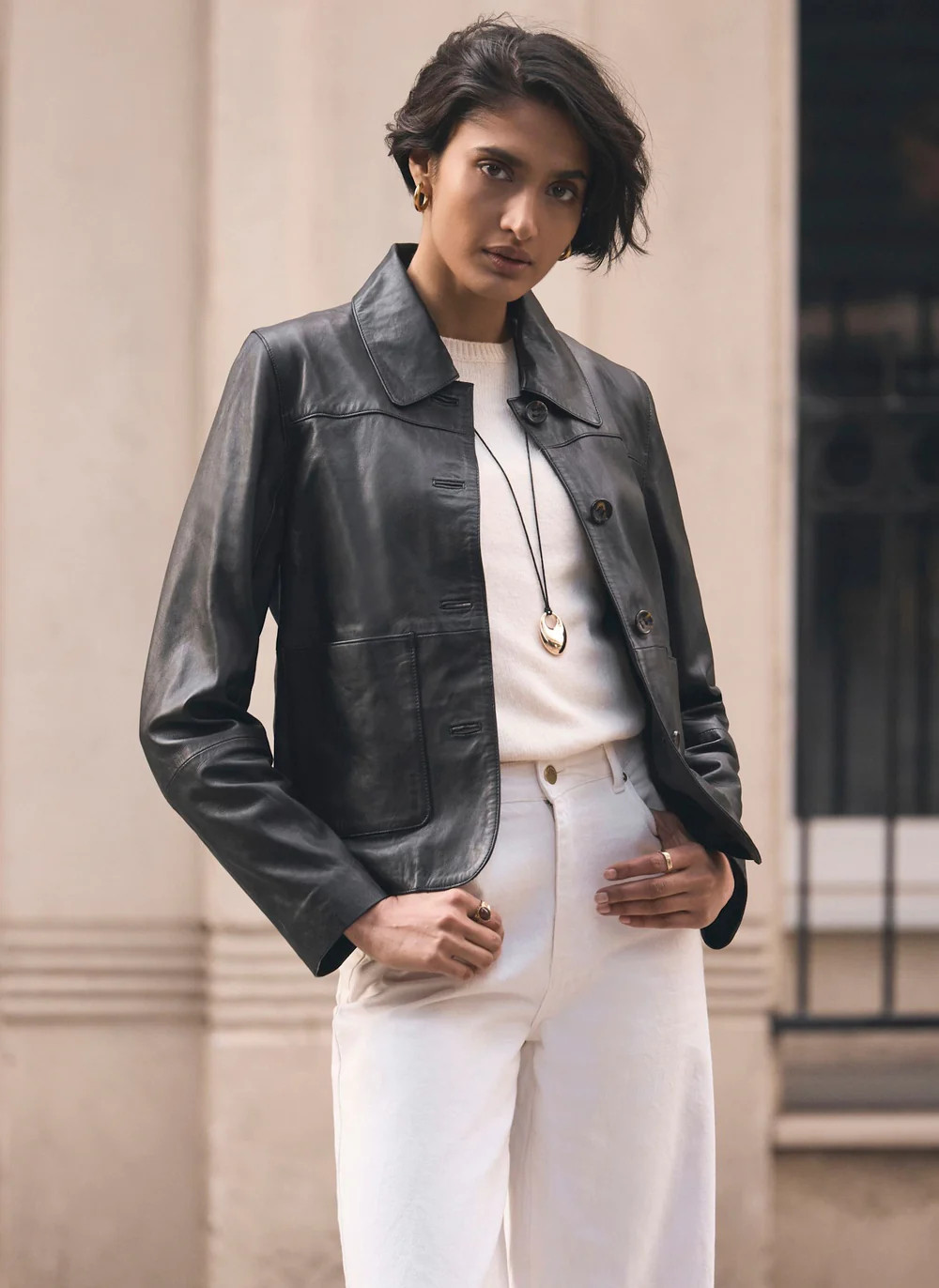 Black Leather Jacket | Mint Velvet