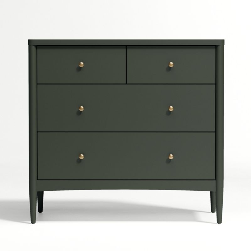 Kids Hampshire 4-Drawer Olive Green Dresser + Reviews | Crate and Barrel | Crate & Barrel