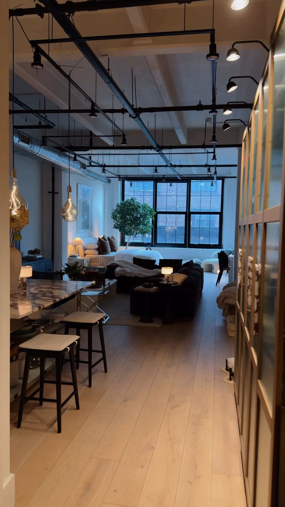 Blue hour at my loft apartment