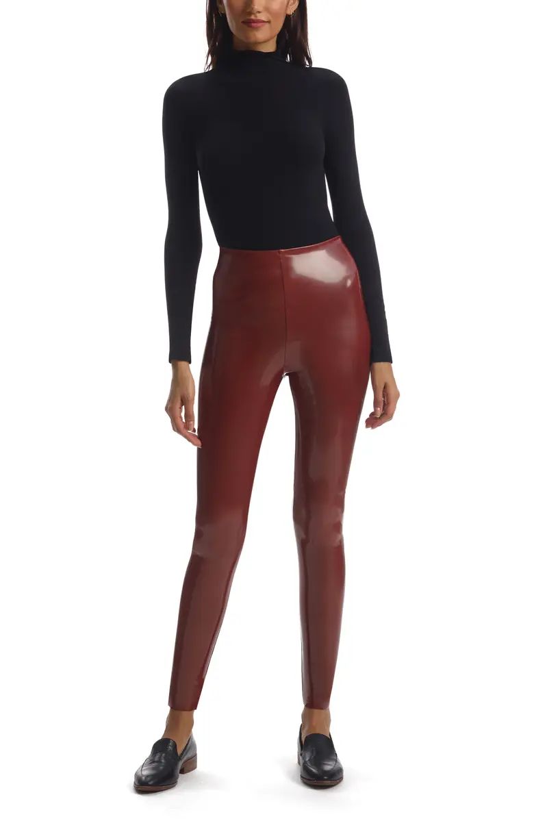 Control Top Faux Patent Leather Leggings | Nordstrom