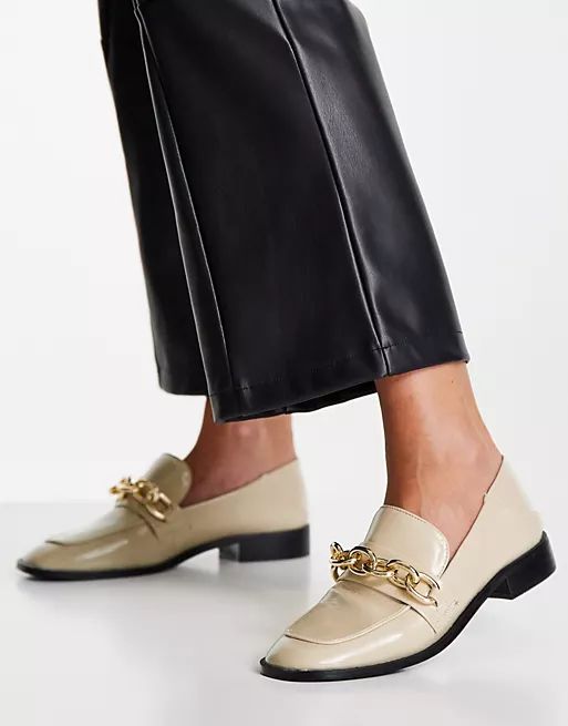 NA-KD chain loafers in beige | ASOS | ASOS (Global)