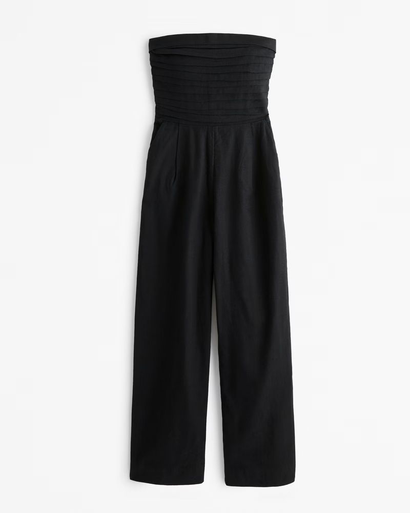 Emerson Linen-Blend Strapless Jumpsuit | Abercrombie & Fitch (US)