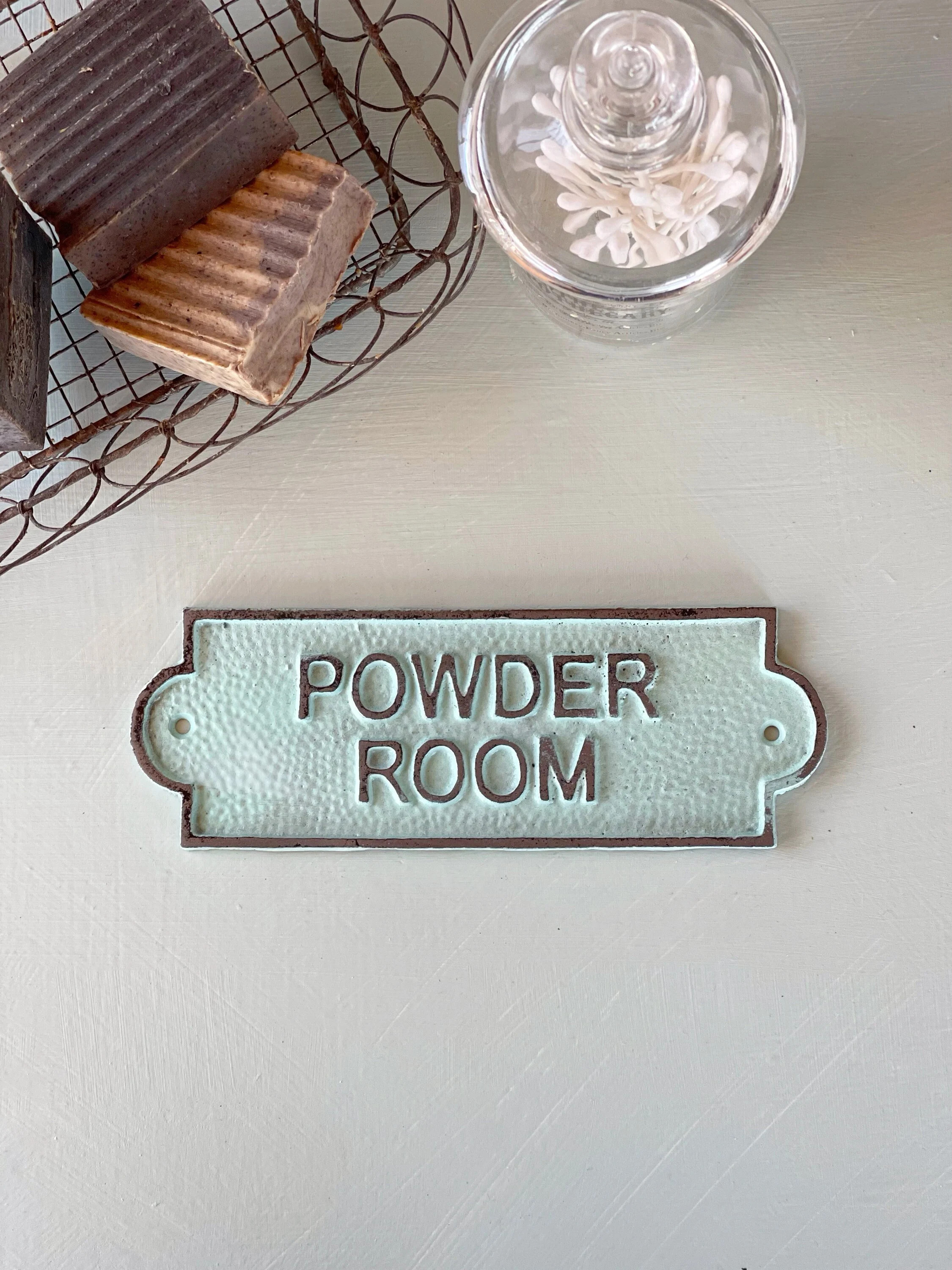 Bathroom Decor Powder Room Door Sign French Bathroom Door Sign Door Plaque Vintage Style Railway Style Retro Style, Light Mint | Etsy (Global)