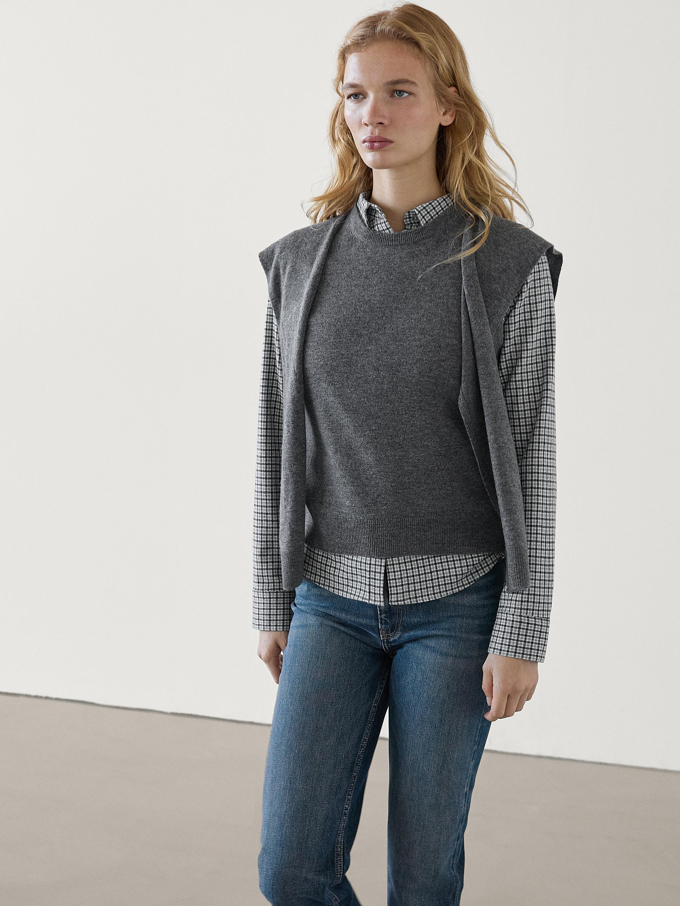 Wool blend vest with sweater | Zara US