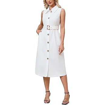 Button Down Shirt Dress A-line Maxi Dress | Amazon (US)