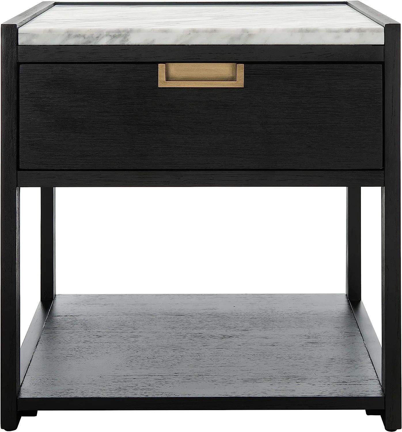 SAFAVIEH Couture Home Collection Adeline Black 1-Drawer Lower Shelf Nightstand Table (Fully Assem... | Amazon (US)