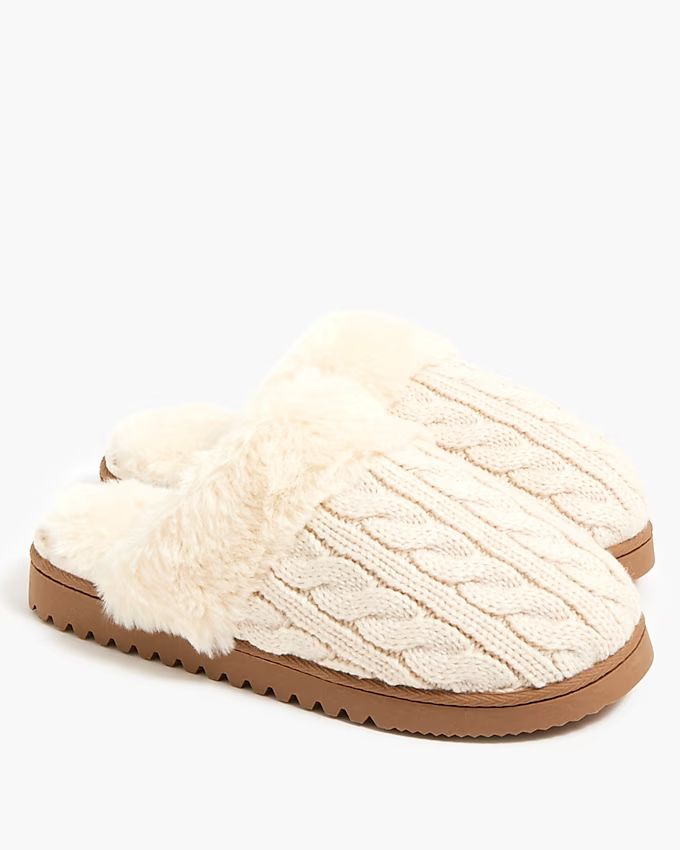 Cable-knit scuff slippers | J.Crew Factory