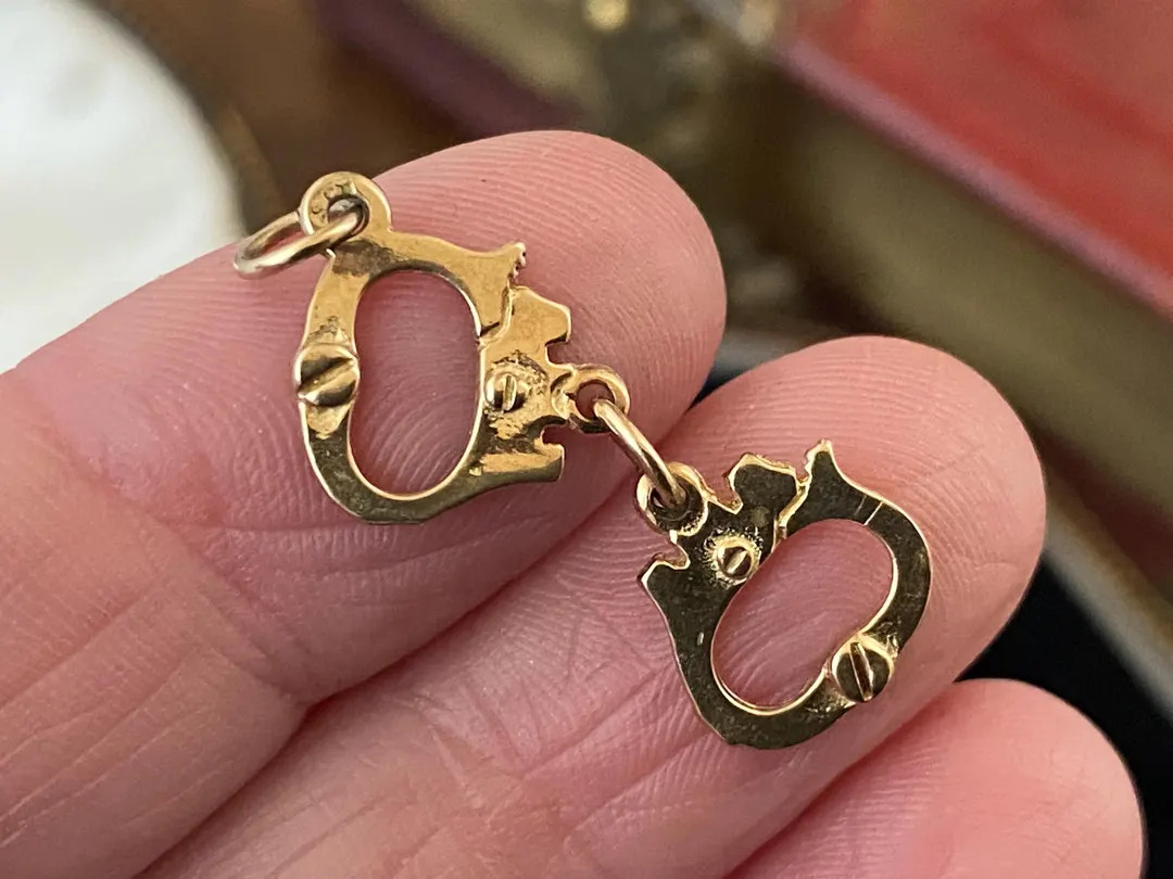 Vintage Hallmarked 375 9ct Gold Handcuffs Charm /tiny Necklace Pendant - Etsy | Etsy (US)