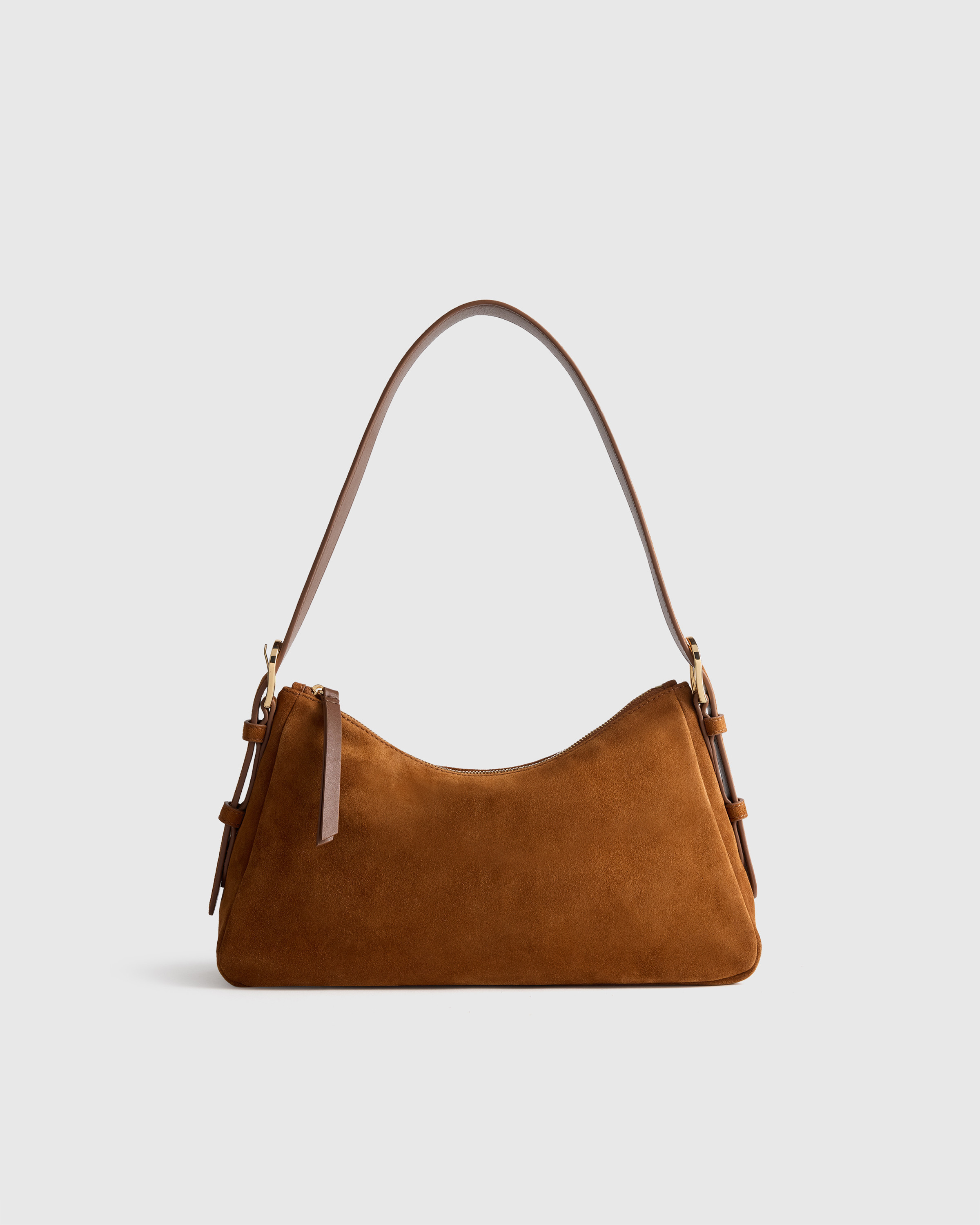 Quince | Women's Italian Suede Small Shoulder Bag in Whiskey, Suede Leather | Quince