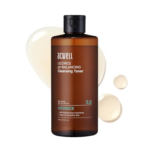 ACWELL Licorice pH 5.5 Balancing Cleansing Toner - Alcohol-Free Korean Face Toner and Astringent, Hydrating Clarifying Formula for Dull and Combination Skin, 10.14 fl.oz. | Amazon (US)