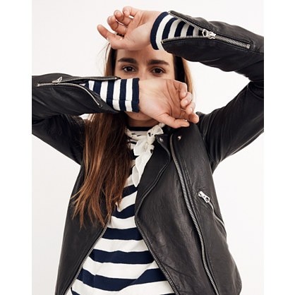 Washed Leather Motorcycle Jacket | Madewell