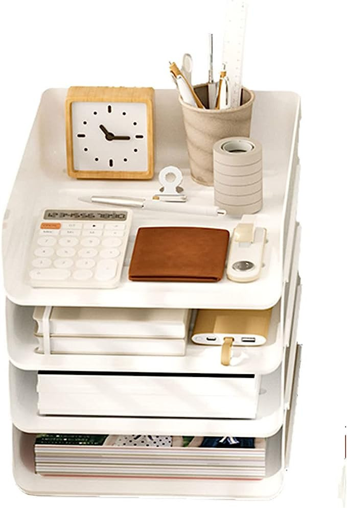 (4pcs Pack) HKeeper Stackable Paper Trays,Letter Tray Organizer,Office Desktop Organizer,A4 Paper... | Amazon (US)