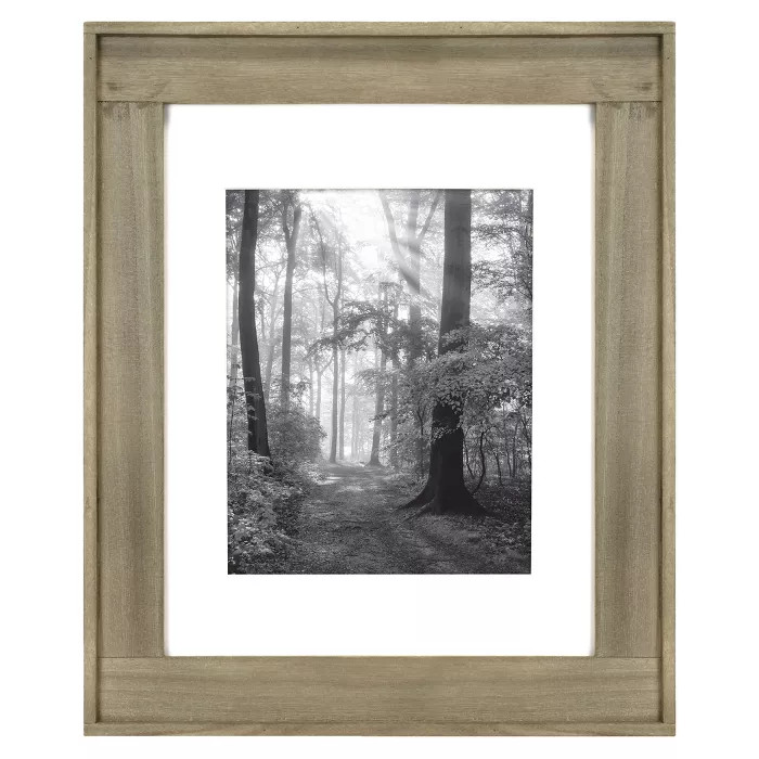 11" x 14" Matted to 8" x 10" Plank Wood Wall Frame Brown - Threshold™ | Target