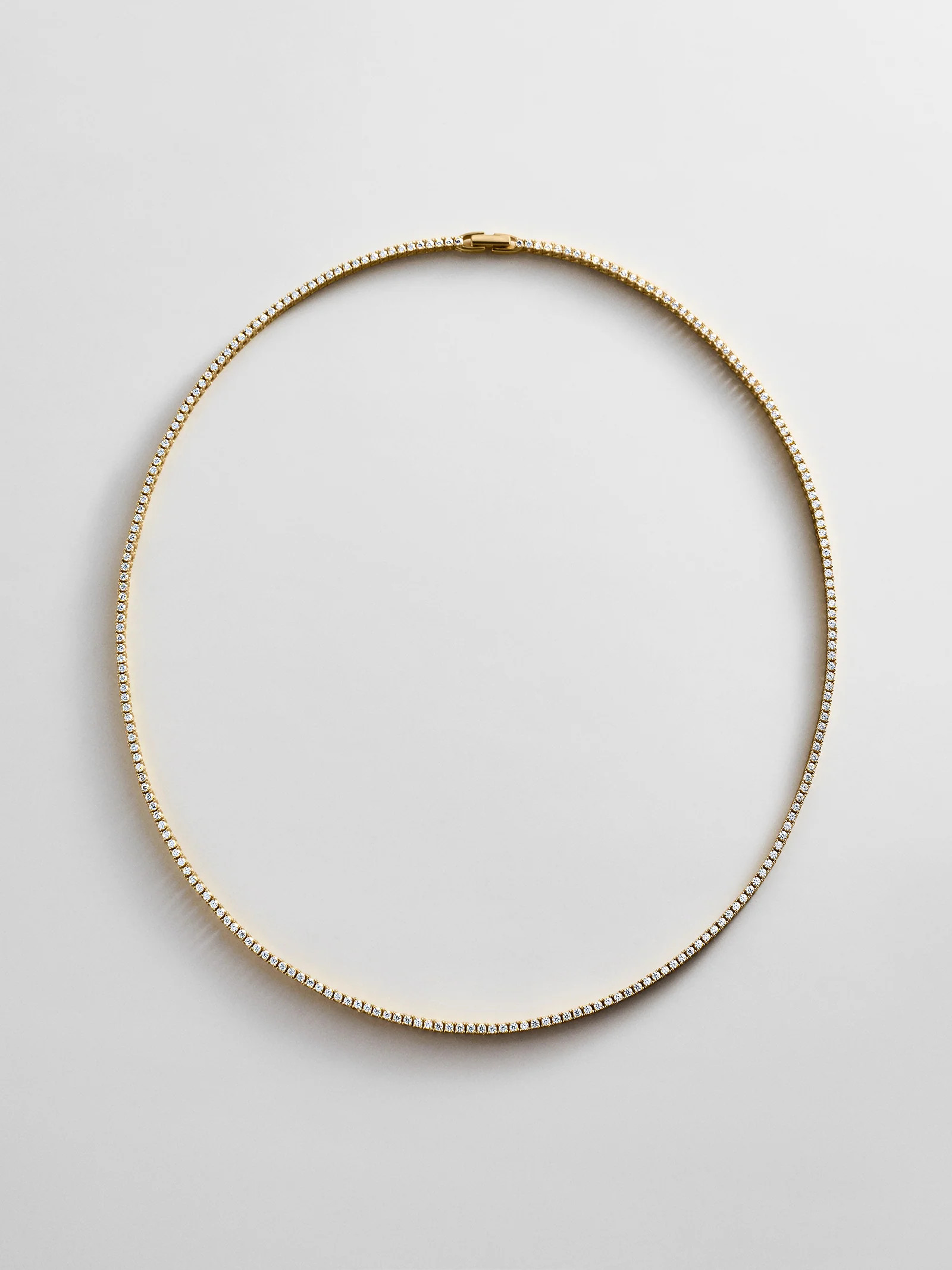 Billie 18K Gold Tennis Necklace - 18K Gold Plated Sterling Silver | BaubleBar