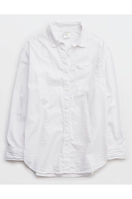 OFFLINE By Aerie Oversized Crinkle Button Up Shirt | Aerie