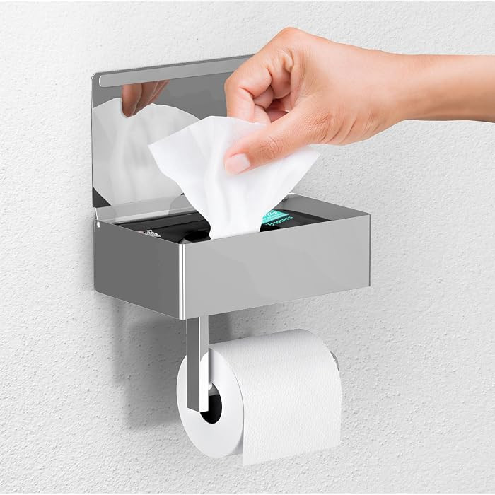 Day Moon\u2122 - Toilet Paper Holder with Shelf - Modern Roll Holder for Bathroom - 1 Pack - Wall... | Amazon (US)