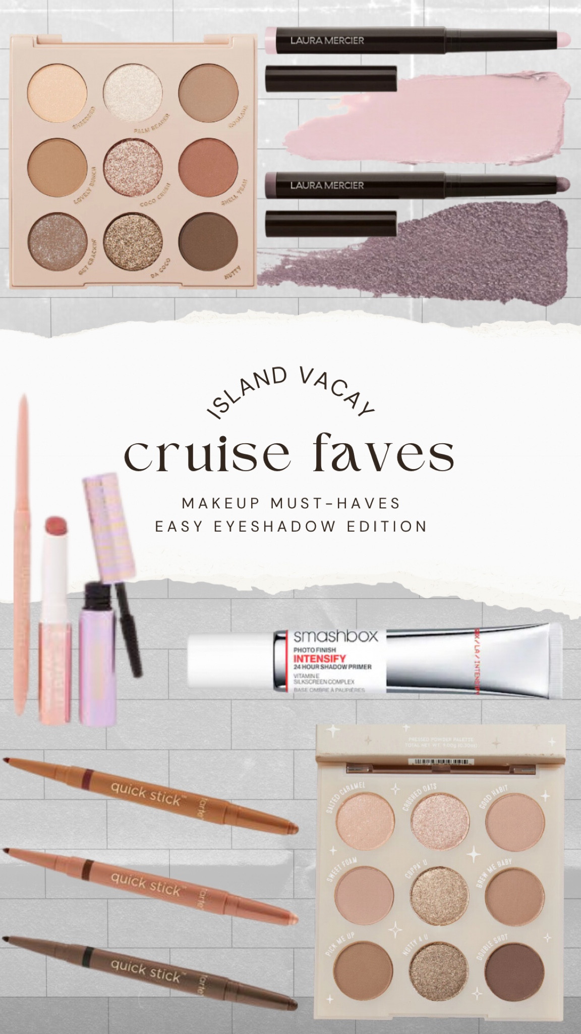 If you’re like me, you love a good dewy, no makeup, makeup look. These are my faves to create a smidge-free eye makeup look. 

The ColourPop palettes I linked are two of my most used palettes in my kit. Pair them with Smashbox 24hr shadow primer & you’ll be smudge + crease-free all day.

#LTKtravel #LTKstyletip #LTKbeauty