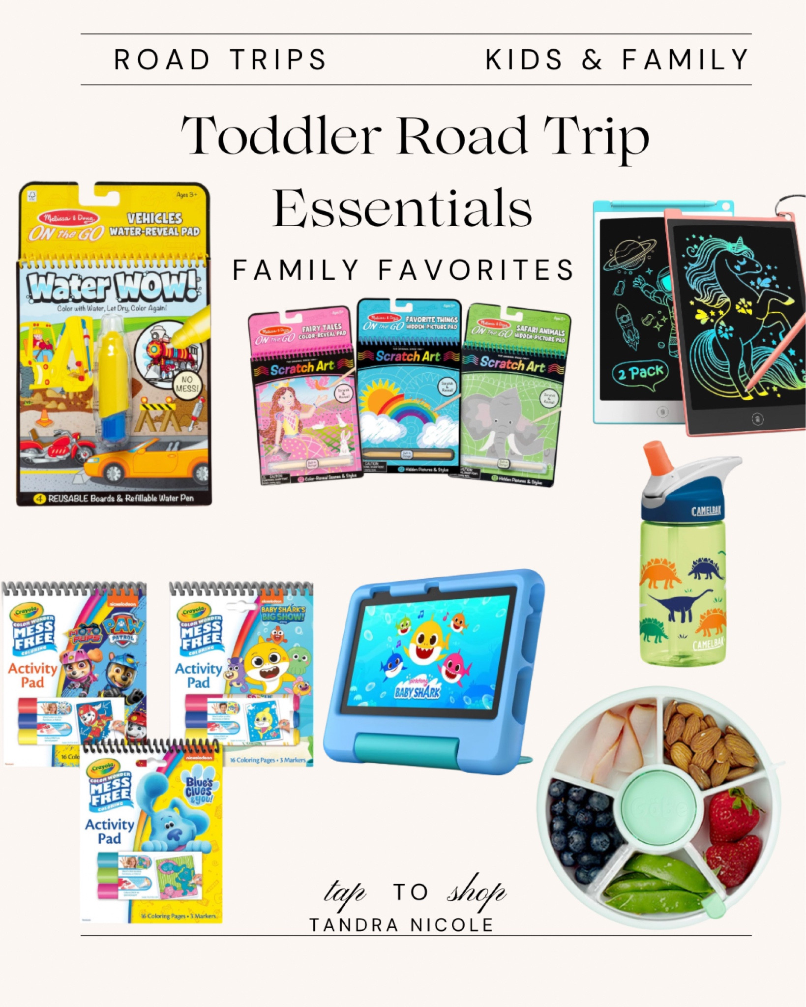 As we’re gearing up for a road trip I'm sharing some of my favorite toddler travel activities.

Travel, mess free coloring, toddler activities, kid activities, road trips, scratch art, water wow, toddler snacks

#LTKtravel #LTKkids #LTKbaby