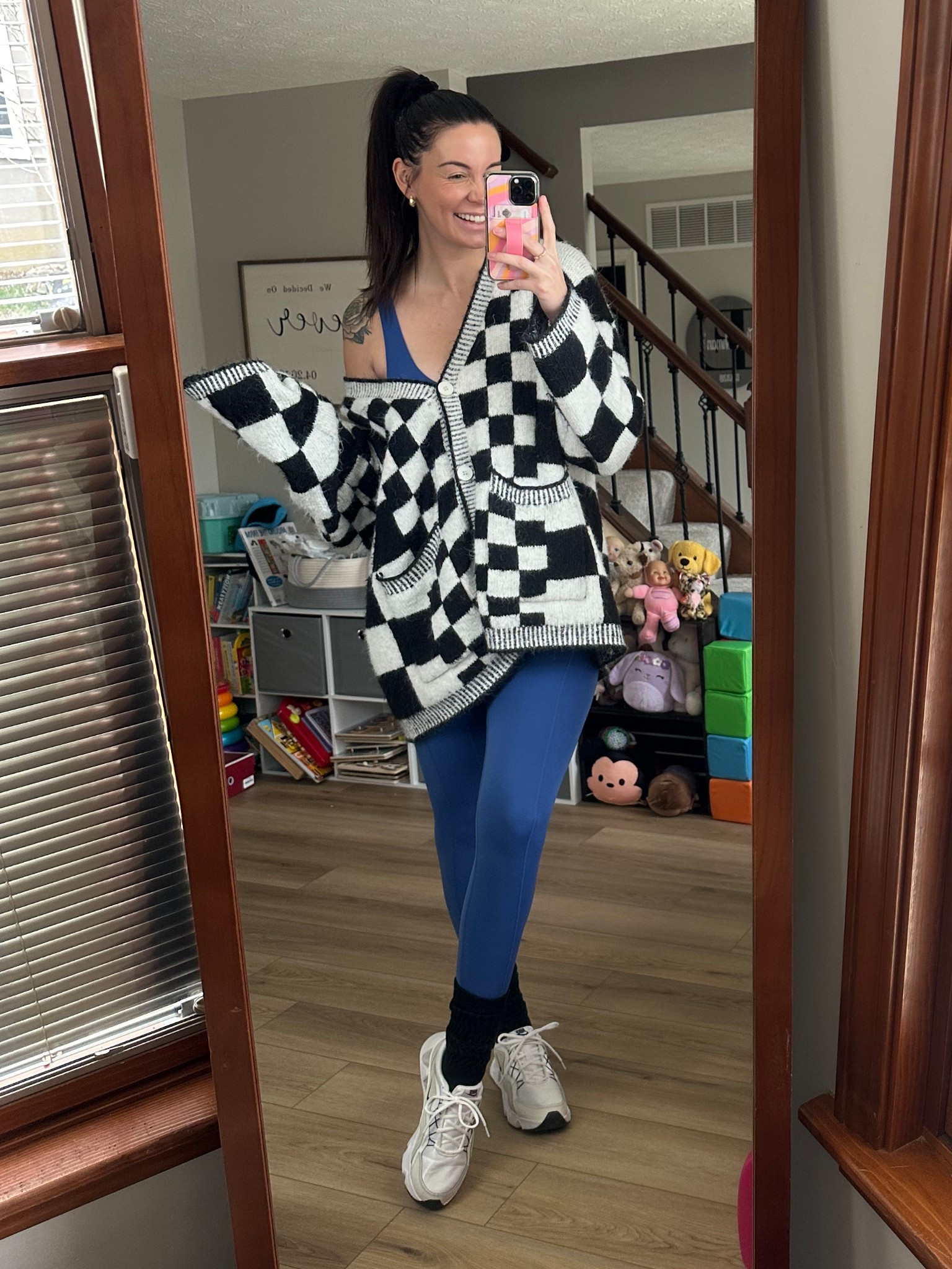 Comfy cozy fit! Jumpsuit is Paragon Fitwear JAZMYN saves you $$ & cardigan is Ivory & Crow boutique! Shoes & socks linked 💓

#LTKActive #LTKStyleTip #LTKBump